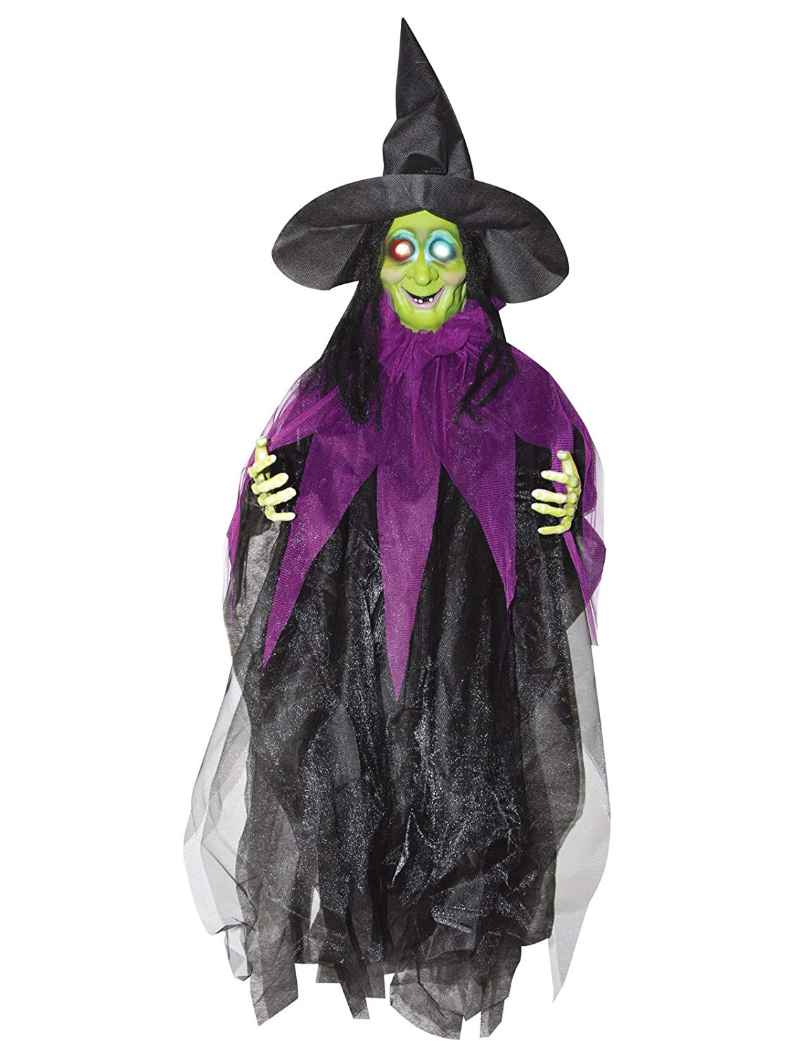 3' Light Up Cute Creepy Witch Hanging Prop Evil Halloween Decoration